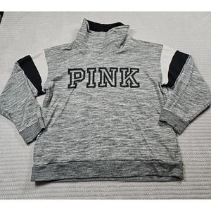 Victorias Secret Pink Sweatshirt Womens Large Funnel Neck Pockets